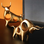 Modern Bull Sculpture - Resin Ox Statue, Living Room Decor Ornament