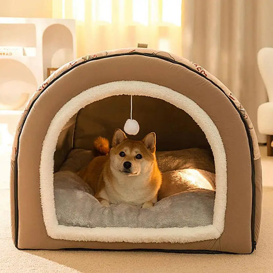 Pet Cave 2-in-1 Detachable Covered Pet Bed