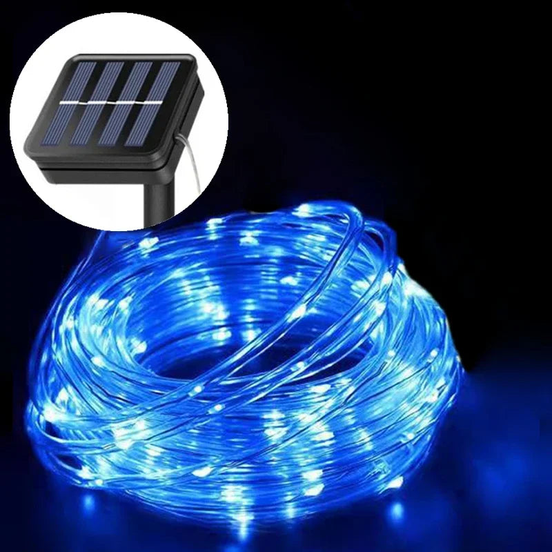 Solar LED Rope Lights 8 Mode - Waterproof Outdoor Fairy Tube Lights 5M/10M/20M for Garden, Christmas & Wedding | The Couple Corner