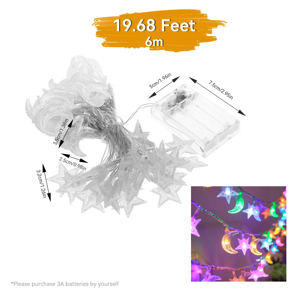 Star & Bubble Ball Fairy Lights - Battery Powered String Lights for Room & Party Decor - Color light 6M | The Couple Corner