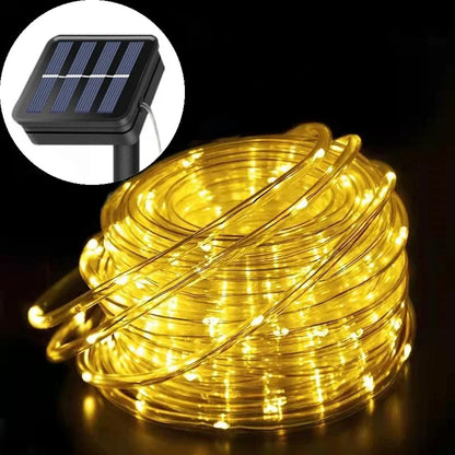 Solar LED Rope Lights 8 Mode - Waterproof Outdoor Fairy Tube Lights 5M/10M/20M for Garden, Christmas & Wedding | The Couple Corner