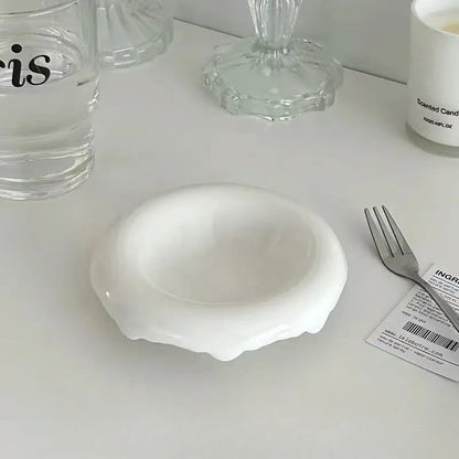 Nordic Ceramic Small Dish - Heart-Shaped Flower Design for Couples | The Couple Corner