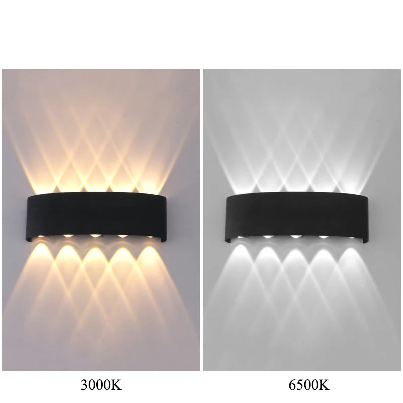 Romantic Up & Down Wall Lamp - Waterproof LED Mood Lighting for Couples' Bedroom, Balcony & Outdoor Spaces