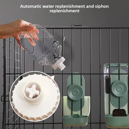 Hanging Pet Feeder & Water Dispenser - Cage-Mounted Automatic for Cats & Dogs | Pet Feeder The Couple Corner