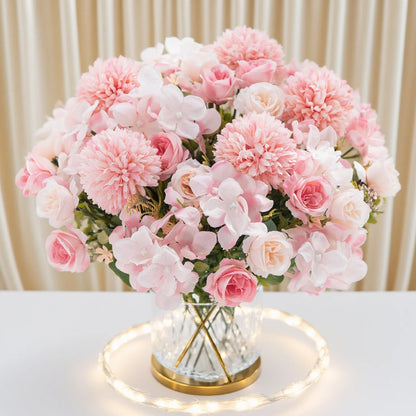 Silk Rose & Chrysanthemum Bouquet - Wedding & Valentine's Decor - | The Couple Corner