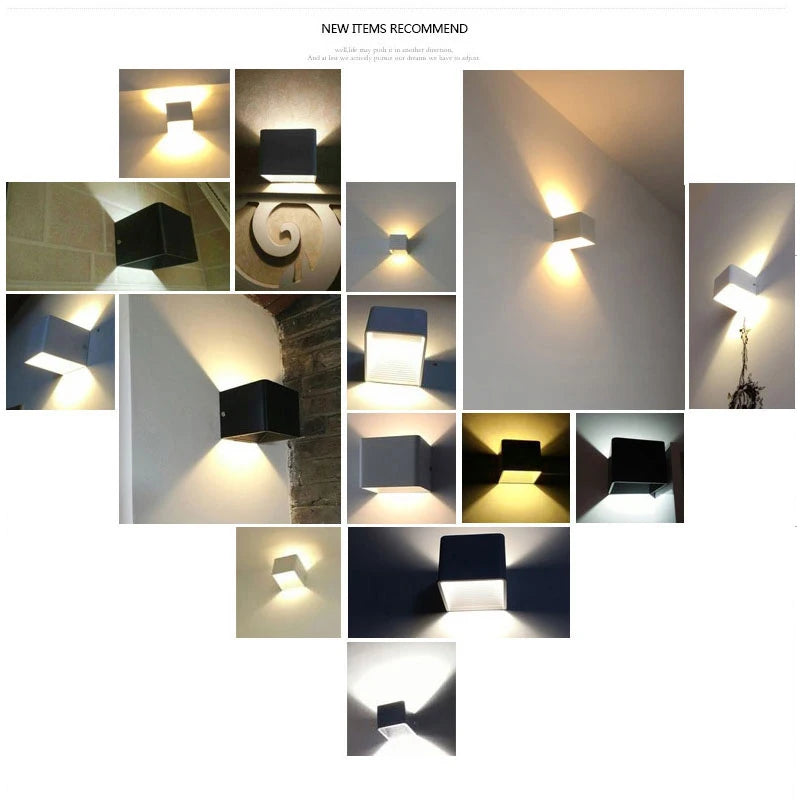 Romantic Up-Down Wall Lamp - Colorful LED Mood Lighting for Couples' Porch, Garden & Entryway Ambiance