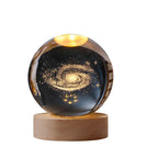 Enchanted Crystal Ball Night Light for Couples - Solar System, Saturn, or Milky Way USB Decor Lamp