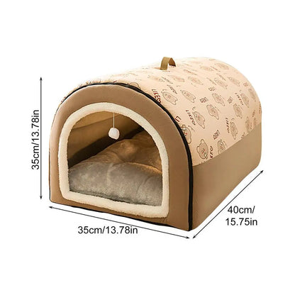 Pet Cave 2-in-1 Detachable Covered Pet Bed