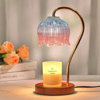 Romantic Candle Warmer Lamp - Petal-Shaped Melting Plate for Couples' Bedroom Ambiance & Safe Flameless Glow