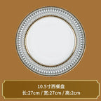Plaid Dinner Plate - Creative Round Bone China Western Tableware