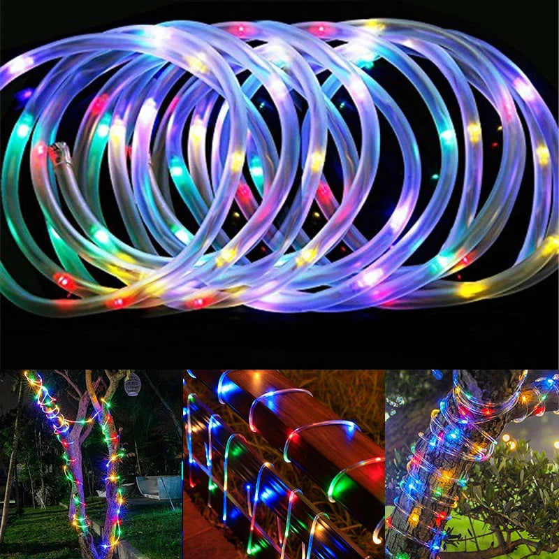 Solar LED Rope Lights 8 Mode - Waterproof Outdoor Fairy Tube Lights 5M/10M/20M for Garden, Christmas & Wedding | The Couple Corner