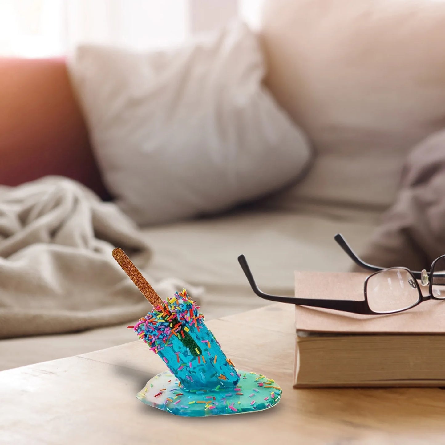 Melting Popsicle Sculpture - Handmade Resin Art for Couples' Home Decor & Conversation Starter | The Couple Corner