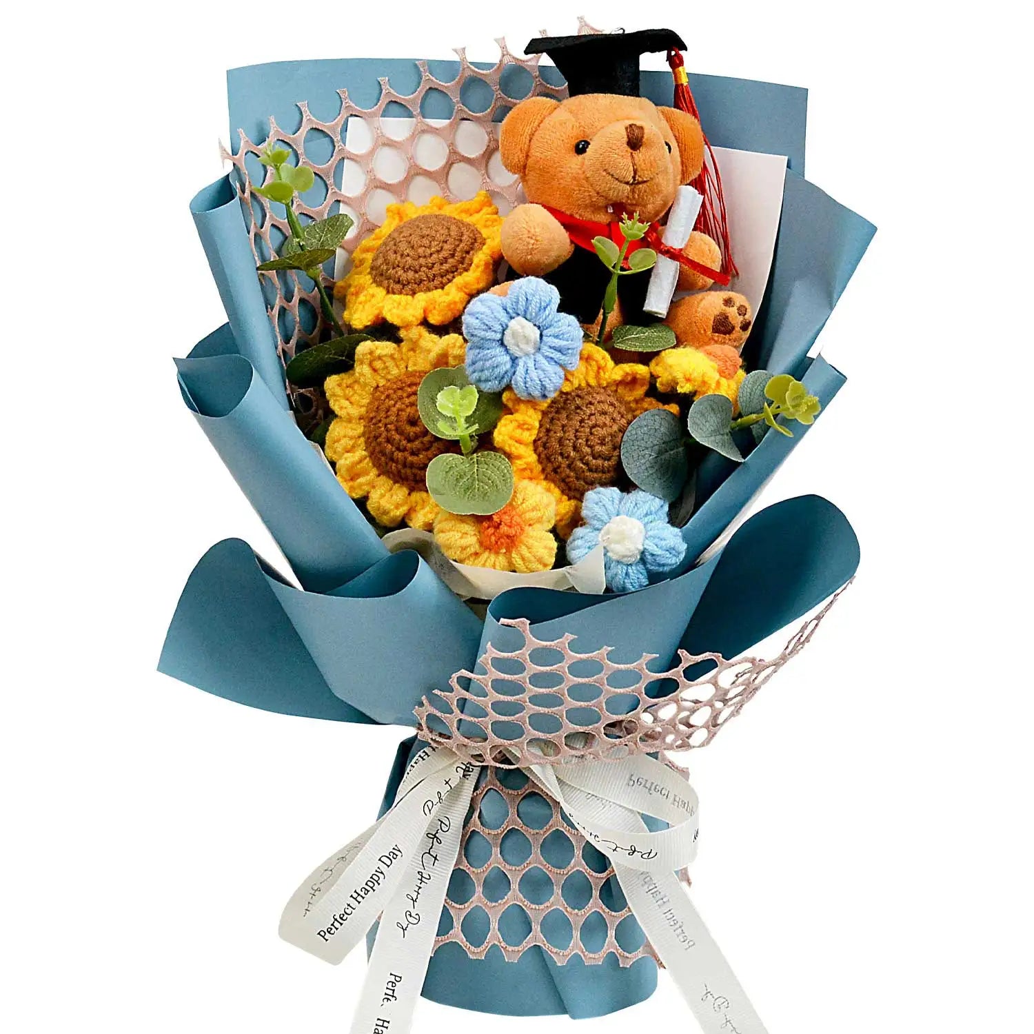 Handcrafted Crochet Sunflower Bouquet - Graduation Gift for Her | The Couple Corner