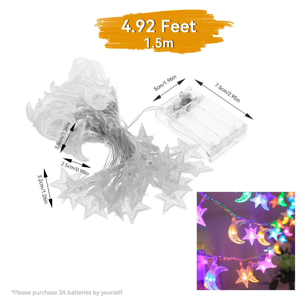 Star & Bubble Ball Fairy Lights - Battery Powered String Lights for Room & Party Decor - Color light 1.5M | The Couple Corner