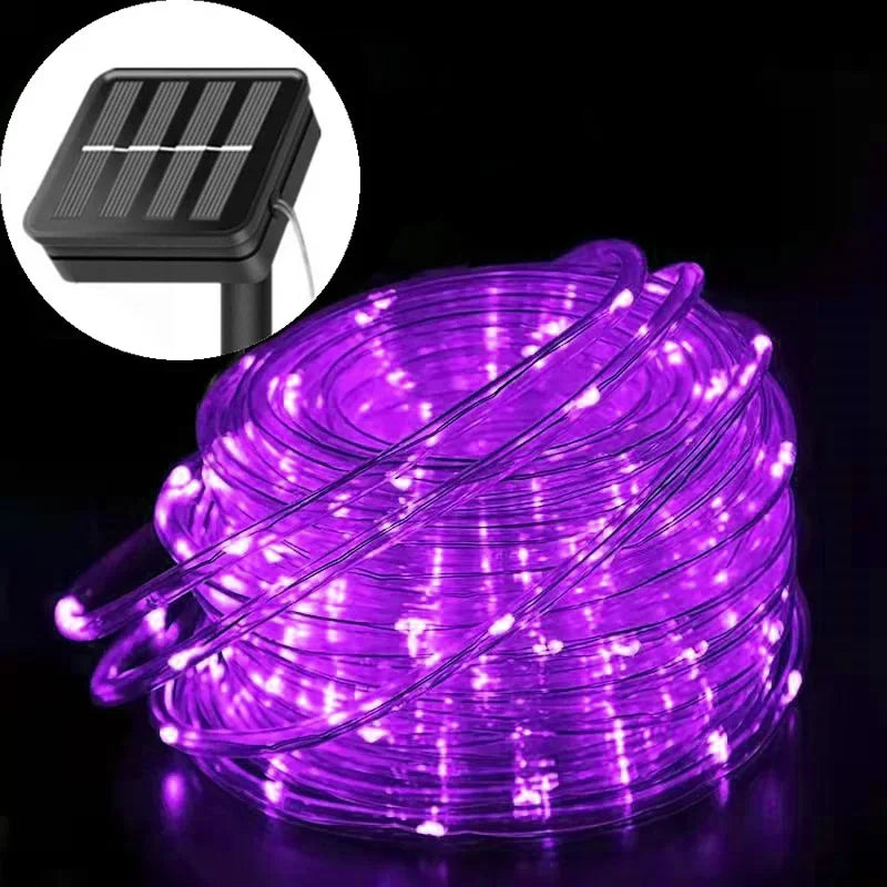 Solar LED Rope Lights 8 Mode - Waterproof Outdoor Fairy Tube Lights 5M/10M/20M for Garden, Christmas & Wedding | The Couple Corner