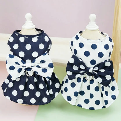 Summer Bow Knot Dog Dress - Fashionable Puppy Princess Skirt