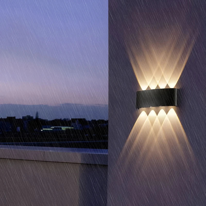 Romantic Up & Down Wall Lamp - Waterproof LED Mood Lighting for Couples' Bedroom, Balcony & Outdoor Spaces