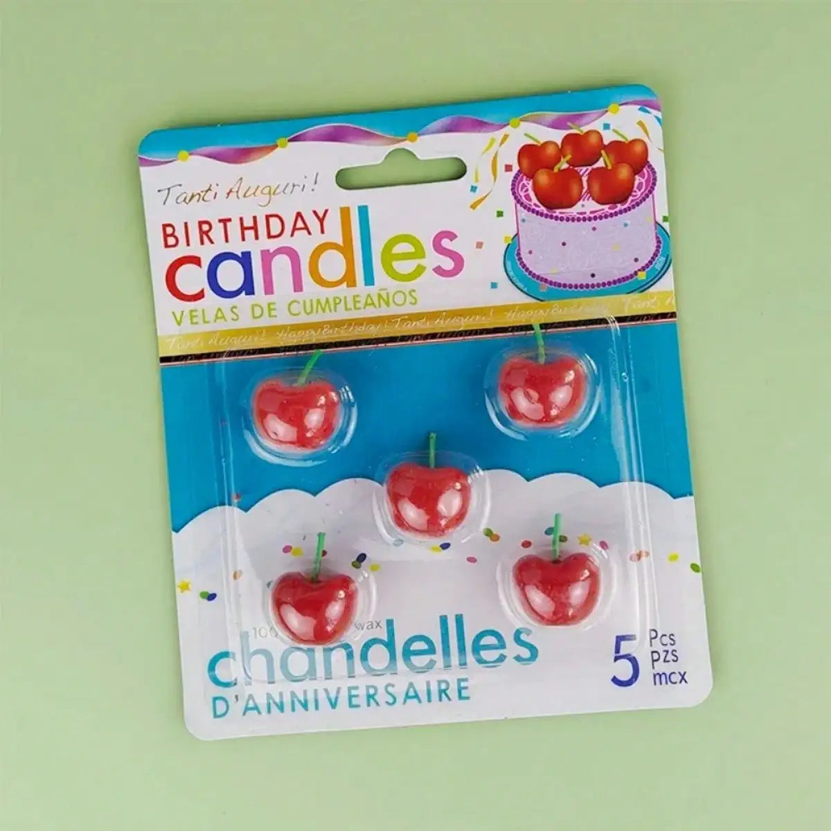 Cherry Birthday Cake Candle Set - Pink Decorative Candles - | The Couple Corner