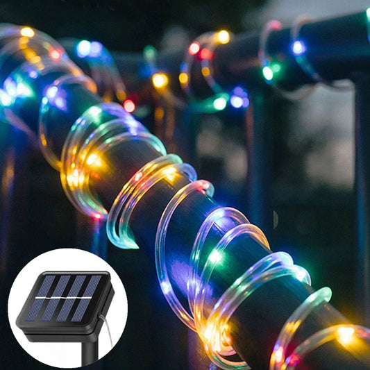 Solar LED Rope Lights 8 Mode - Waterproof Outdoor Fairy Tube Lights 5M/10M/20M for Garden, Christmas & Wedding | The Couple Corner