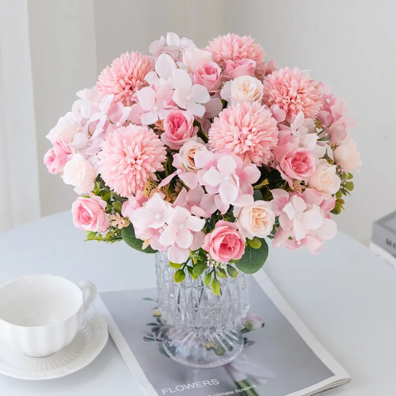 Silk Rose & Chrysanthemum Bouquet - Wedding & Valentine's Decor - | The Couple Corner