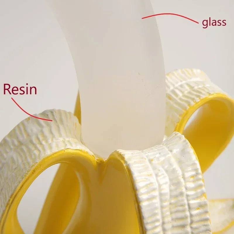 Banana Glow Table Lamp - Italian-Inspired Stained Glass LED Light for Couples' Bedside & Romantic Corners