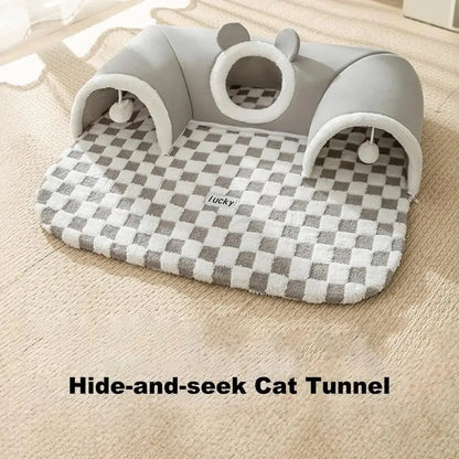 Plush Cat Bed for Winter - Warm and Cozy Pet Accessory