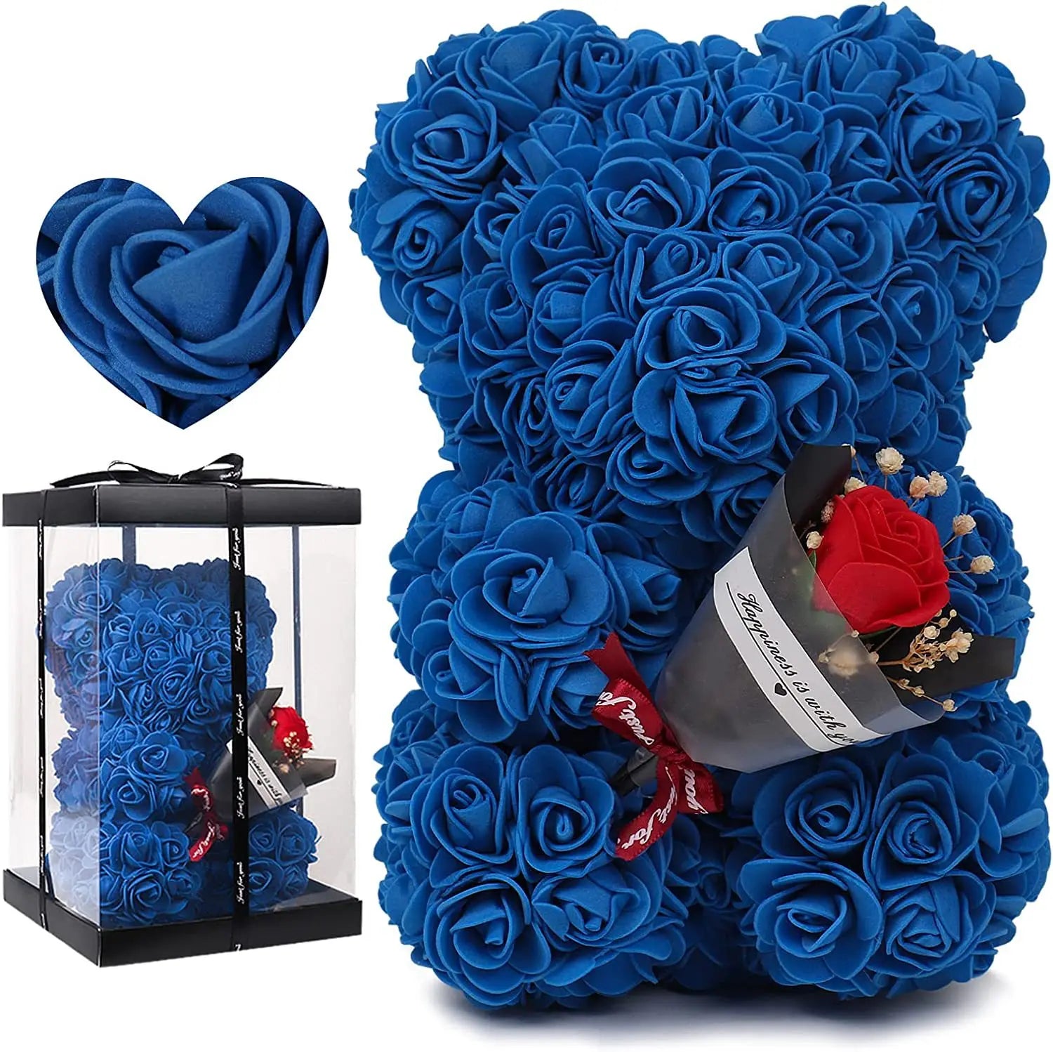 Eternal Flower Rose Bear in Gift Box - Valentine's & Anniversary Gift - 08 with Gift Box | The Couple Corner