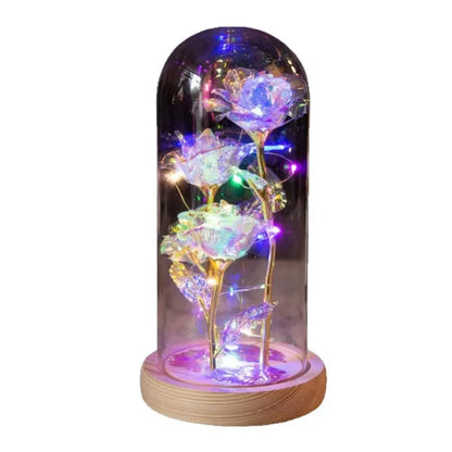 Eternal Rose with LED Light in Acrylic Cover - Valentine's & Anniversary Gift - as shown | The Couple Corner