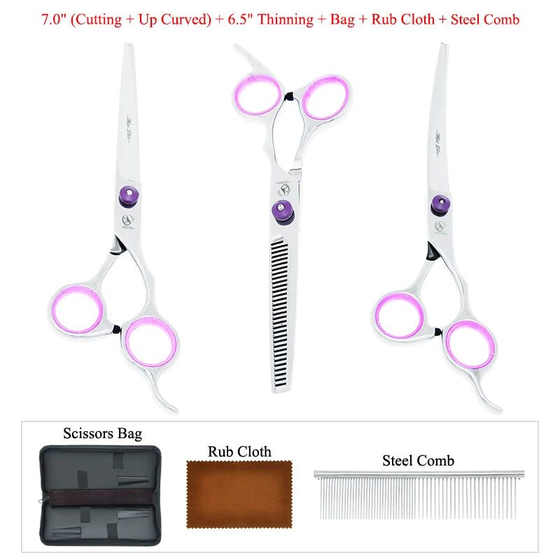 Meisha 7" Professional Dog Grooming Scissors - Japanese Steel Pet Shears Set | Pet Grooming Tool The Couple Corner