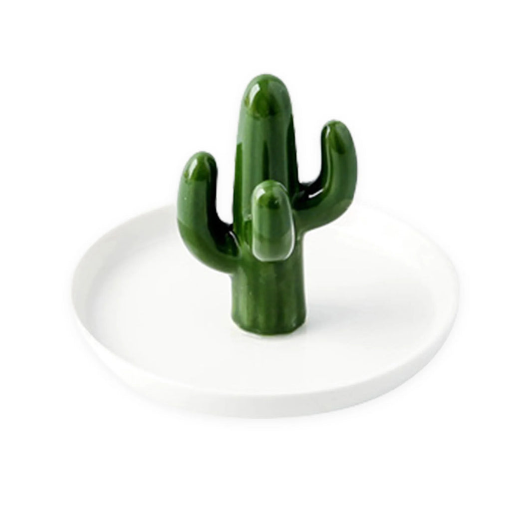 Nordic Ceramic Jewelry Tray - Cactus Ring Holder Necklace Display Plate