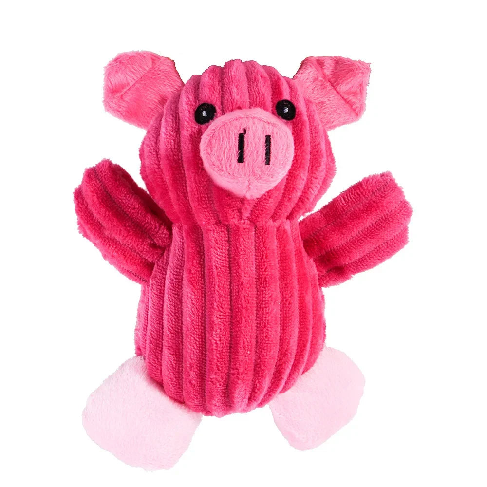 Plush Dog Toy - Bite Resistant Squeaky Animal Shape