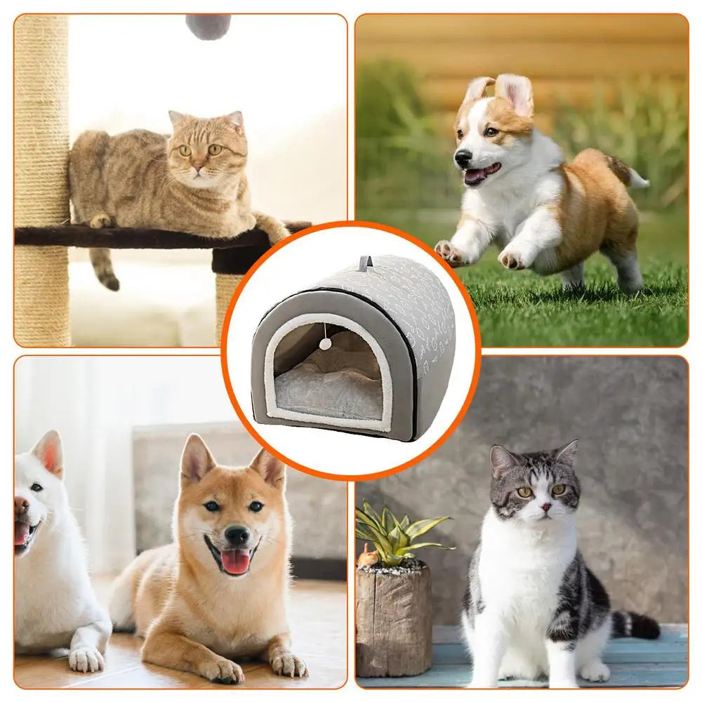 Pet Cave 2-in-1 Detachable Covered Pet Bed