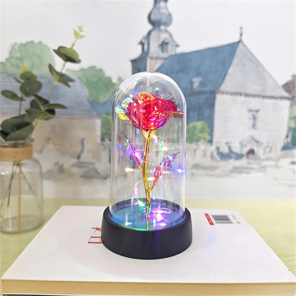 Eternal Rose with LED Light in Acrylic Cover - Valentine's & Anniversary Gift - Red | The Couple Corner
