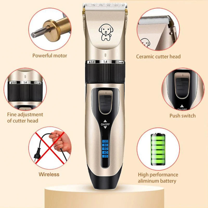 RikiSky Professional Dog Clipper - Rechargeable Hair Trimmer Set