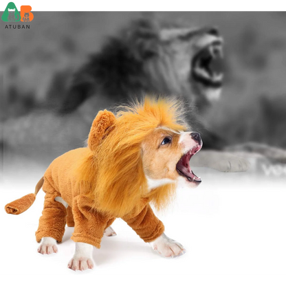 ATUBAN Dog Lion Costume - Pet Hoodie for Halloween & Party Cosplay | Pet Costume The Couple Corner