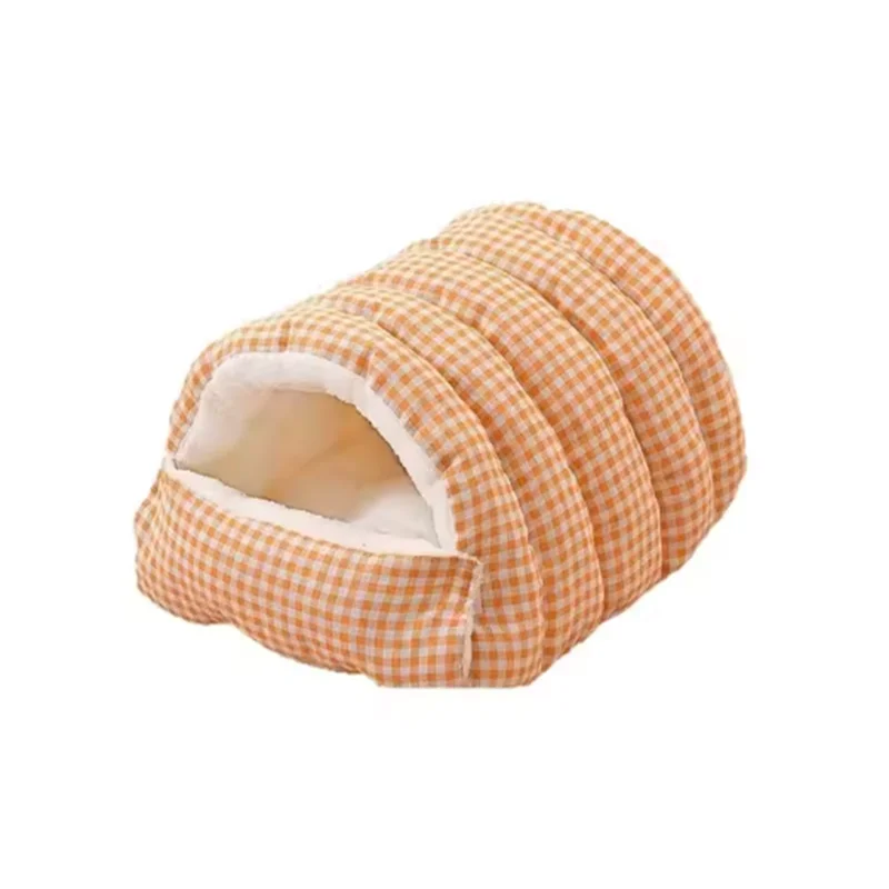 Closed Pet Bed with Removable Cover - Four Seasons Warm Plaid Bed for Cats & Dogs | Pet Bed The Couple Corner