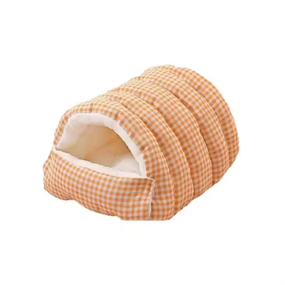 Closed Pet Bed with Removable Cover - Four Seasons Warm Plaid Bed for Cats & Dogs | Pet Bed The Couple Corner