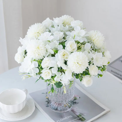 Silk Rose & Chrysanthemum Bouquet - Wedding & Valentine's Decor - | The Couple Corner