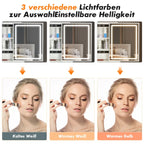 Couples Vanity Table with LED Mirror - Adjustable Lighting Vanity Desk & Stool for Shared Getting-Ready Moments