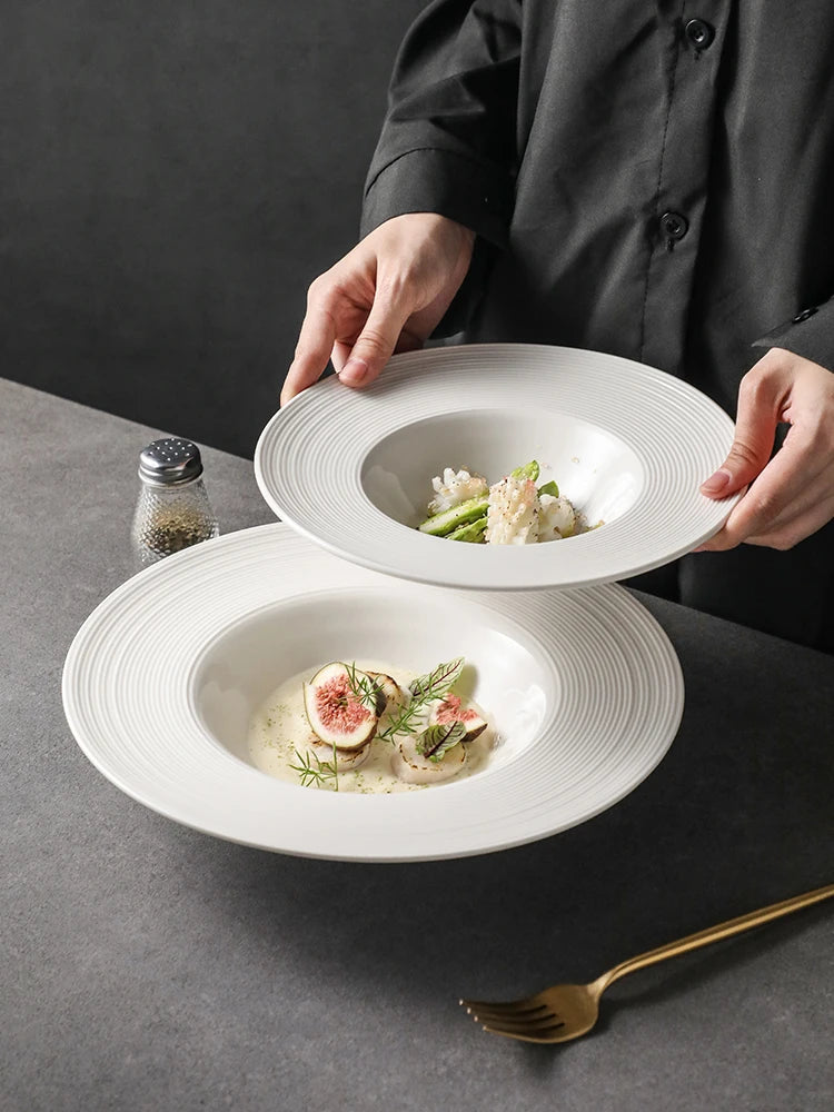 Deep Ceramic Soup Plate - Western Dinner Plate for Couples | The Couple Corner