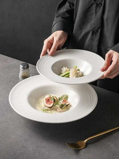 Deep Ceramic Soup Plate - Western Dinner Plate for Couples | The Couple Corner