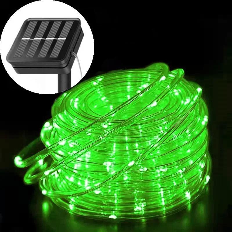 Solar LED Rope Lights 8 Mode - Waterproof Outdoor Fairy Tube Lights 5M/10M/20M for Garden, Christmas & Wedding | The Couple Corner