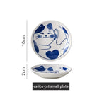 Lucky Cat Ceramic Sauce Dish - Japanese Style Dessert Plate