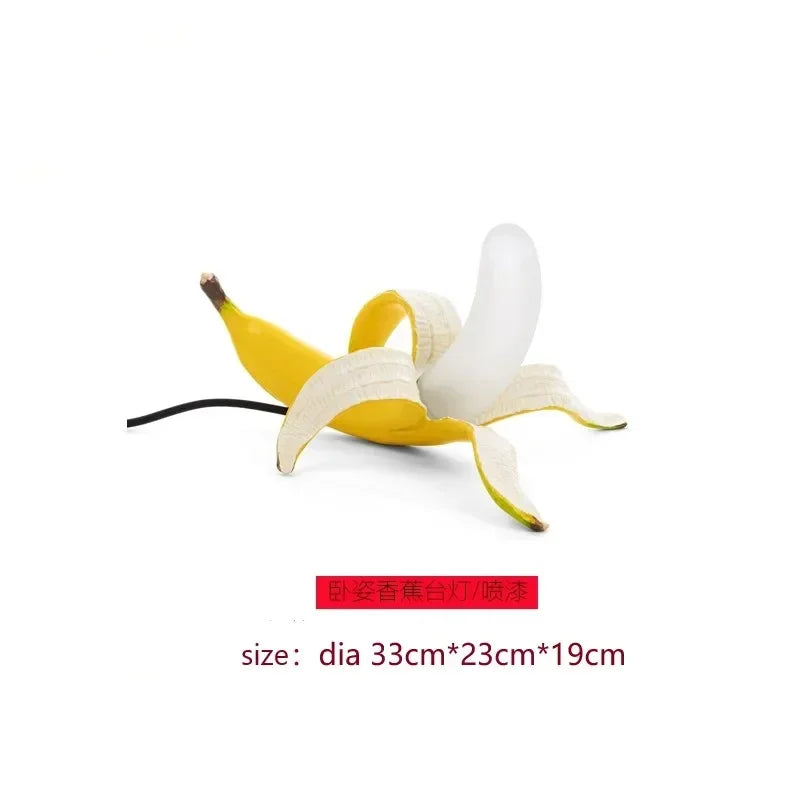 Banana Glow Table Lamp - Italian-Inspired Stained Glass LED Light for Couples' Bedside & Romantic Corners