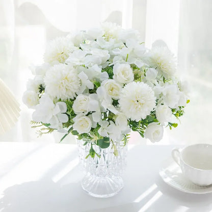 Silk Rose & Chrysanthemum Bouquet - Wedding & Valentine's Decor - | The Couple Corner