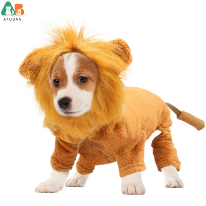 ATUBAN Dog Lion Costume - Pet Hoodie for Halloween & Party Cosplay | Pet Costume The Couple Corner