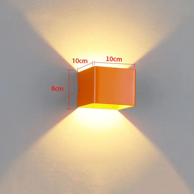 Romantic Up-Down Wall Lamp - Colorful LED Mood Lighting for Couples' Porch, Garden & Entryway Ambiance