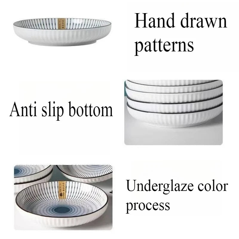 7-Inch Japanese Patterned Ceramic Plate - Dinner Dish for Couples | The Couple Corner