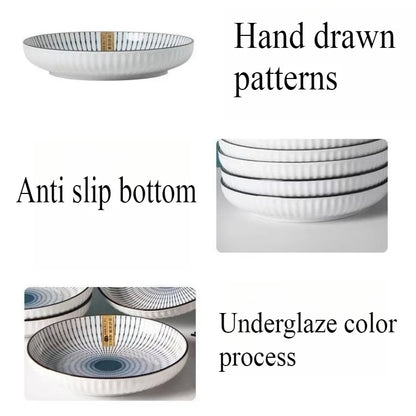 7-Inch Japanese Patterned Ceramic Plate - Dinner Dish for Couples | The Couple Corner