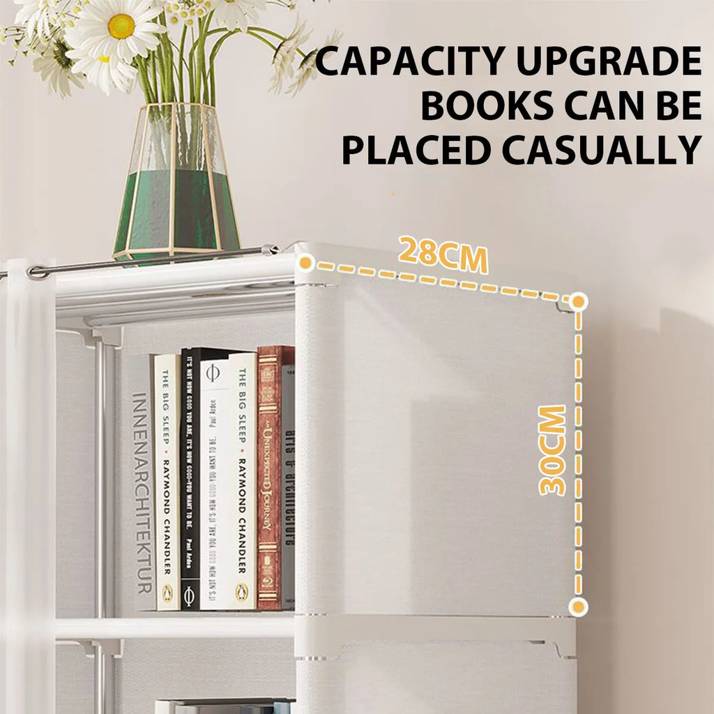 Wardrobe Organizer - 5-Tier Dustproof Storage Cabinet with Curtain for Shared Closet Harmony